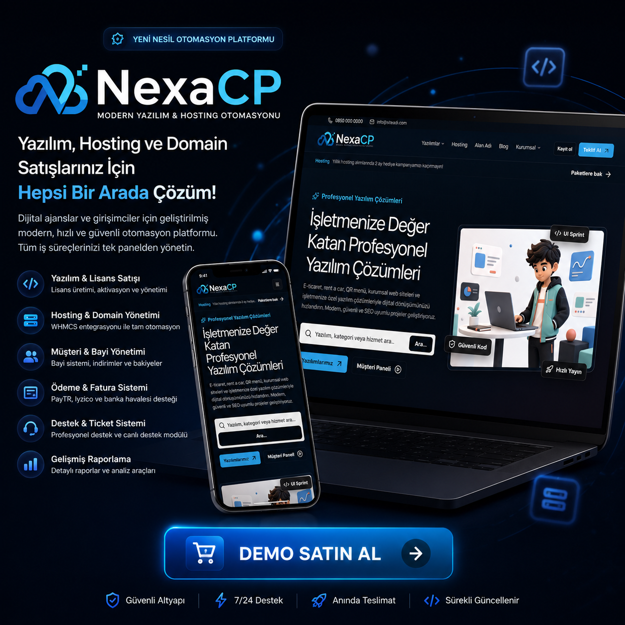 NexaCP - Yazılım, Hosting, Alan Adı Satış Scripti